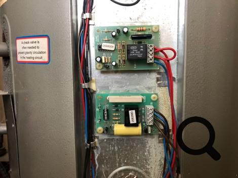 The two Boilermate 2 PCBs prone to making a loud buzzing noise.